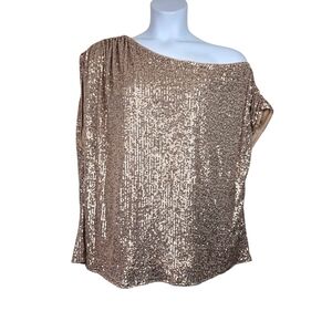 Torrid Womens Gold Sequin Off The Shoulder Top Size 3X NWT